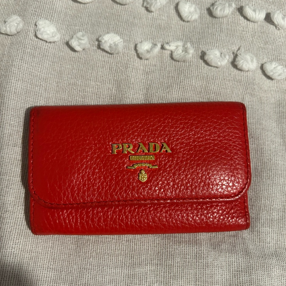 Prada Scarlet Leather key holder